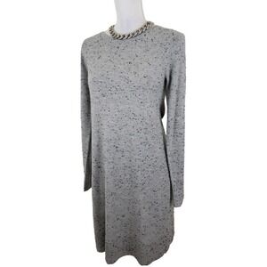 LOFT~Woman Size S~ Gray Knit Keyhole Back Log Sleeve Sweater Dress.